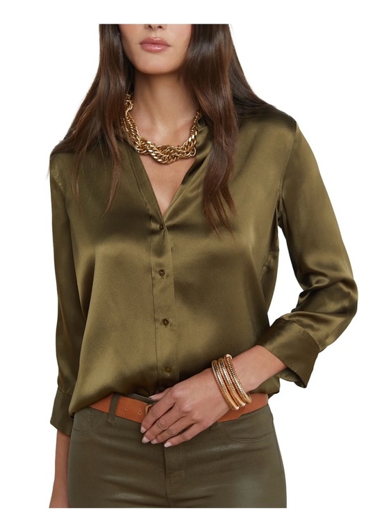 L'AGENCE Tops - L’Agence 3/4” Sleeve Dani Silk Shirt